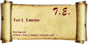 Turi Emese névjegykártya